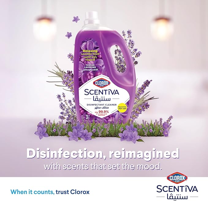 Clorox Scentiva Floor Cleaner – Tuscan Lavender 3 L (Pack of 4) texture