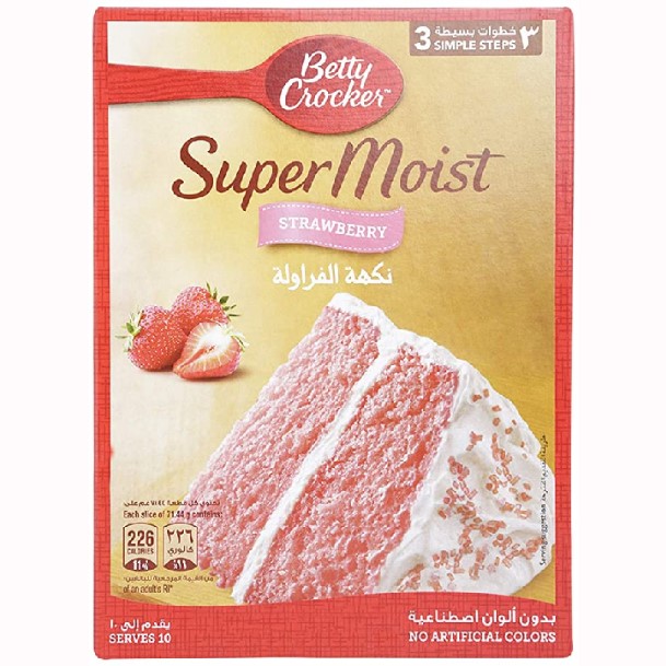 Betty Crocker Strawberry Cake Mix – 400g (Pack of 12)